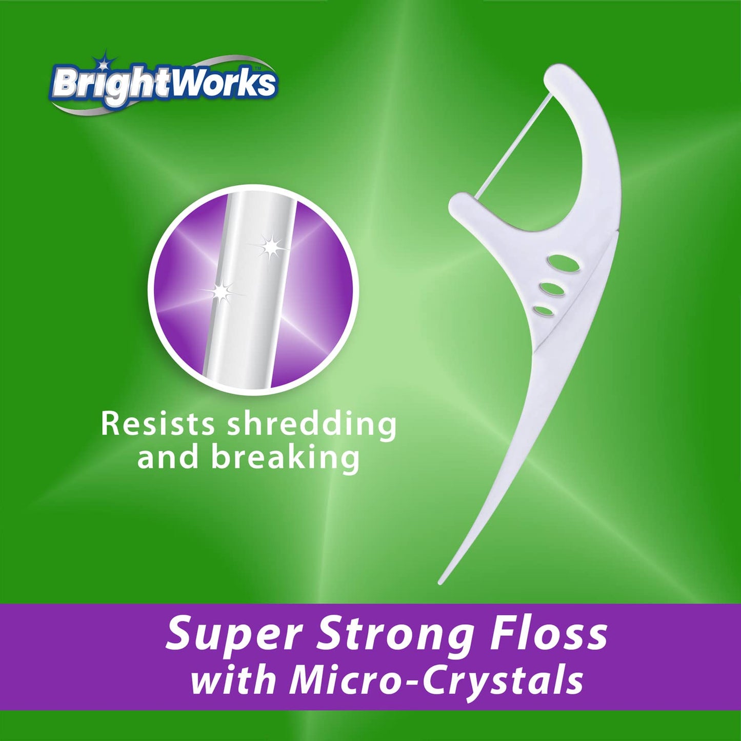 BrightWorks Mint Whitening Dental Flossers – 225 Pieces, 3-Pack