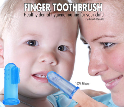Brilliant Baby Finger Toothbrush – Silicone Gum Massager & Teether (3+ Months) – Clear