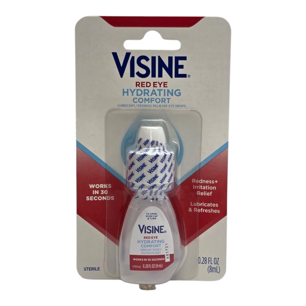 Brite Innovations Visne Red Eye Comfort Redness Relief Eye Drops – Fast 60-Second Relief, 0.28 Fl oz (8 mL) 2 Pack