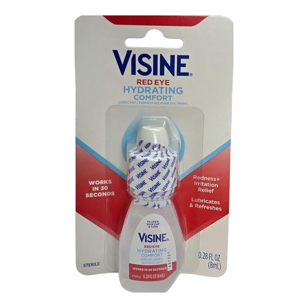Brite Innovations Visne Red Eye Comfort Redness Relief Eye Drops – Fast 60-Second Relief, 0.28 Fl oz (8 mL) 2 Pack