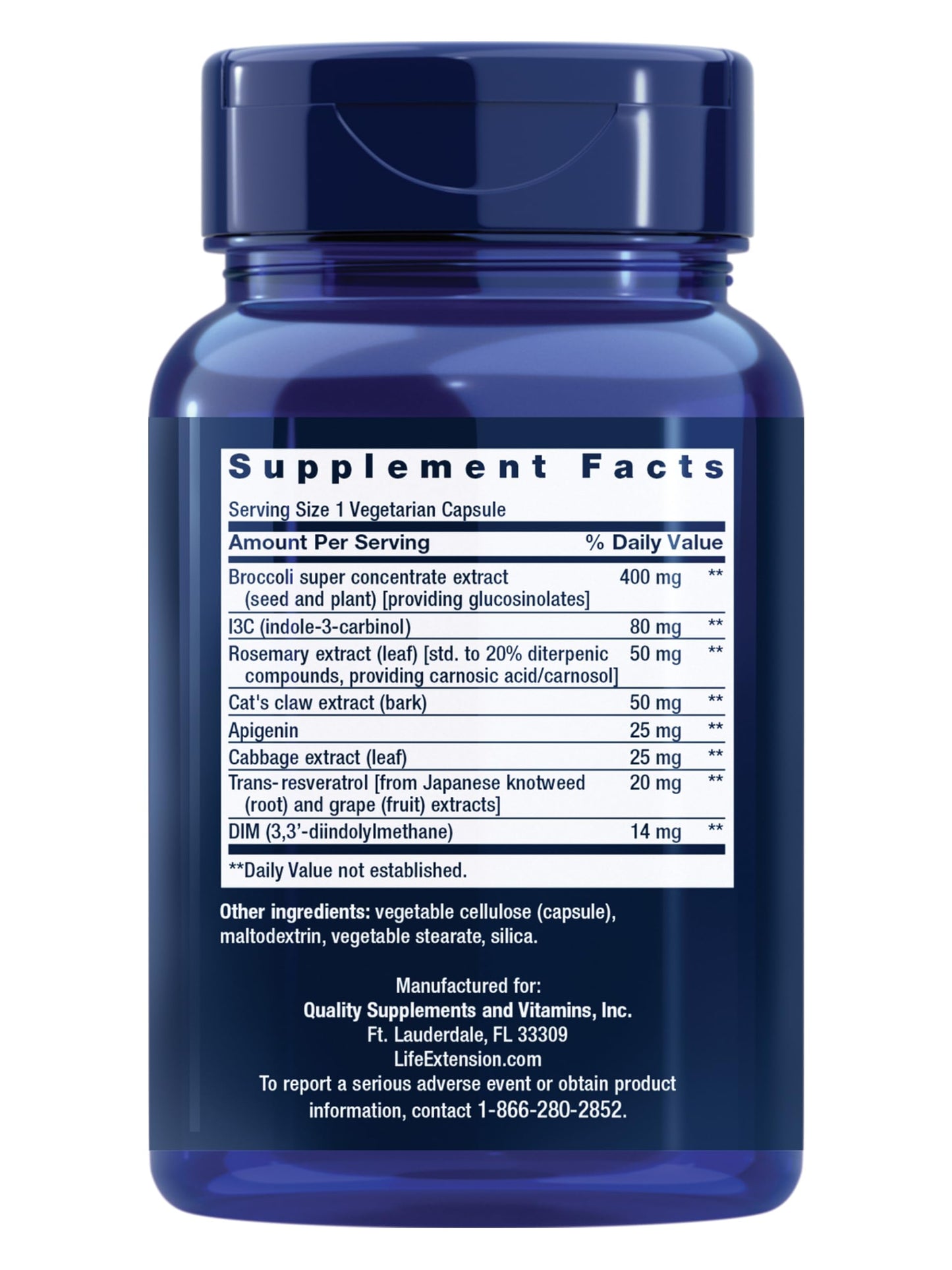 Life Extension Cruciferous Vegetable Extract & Resveratrol – 60 Capsules | Gluten-Free, Non-GMO, Vegetarian