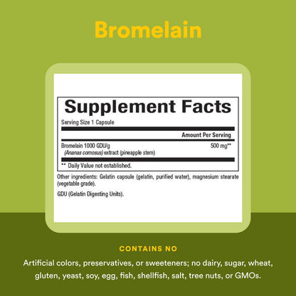 Natural Factors Bromelain 500 mg – Enzyme Support for Digestive Health, 180 Capsules