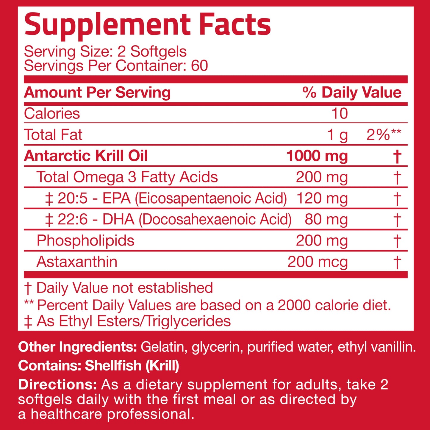 Bronson Antarctic Krill Oil 1000 mg with Omega-3s | 120 Softgels