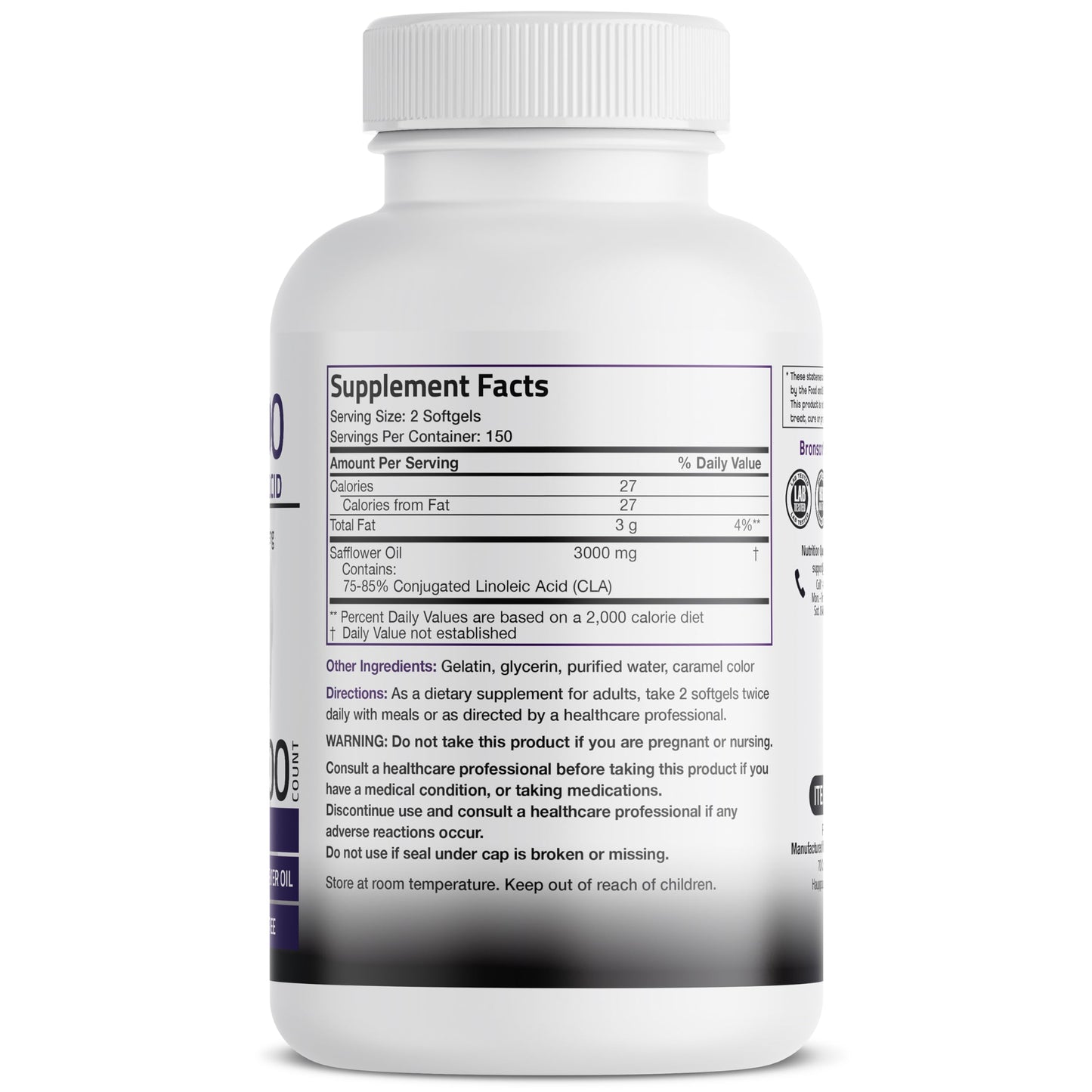 Bronson CLA 3000 Extra High Potency – 2250 mg CLA per Serving