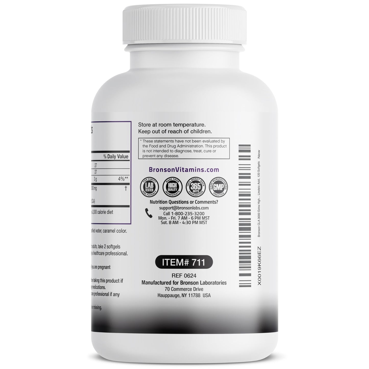 Bronson CLA 3000 Extra High Potency – 2250 mg per Serving, 120 Softgels