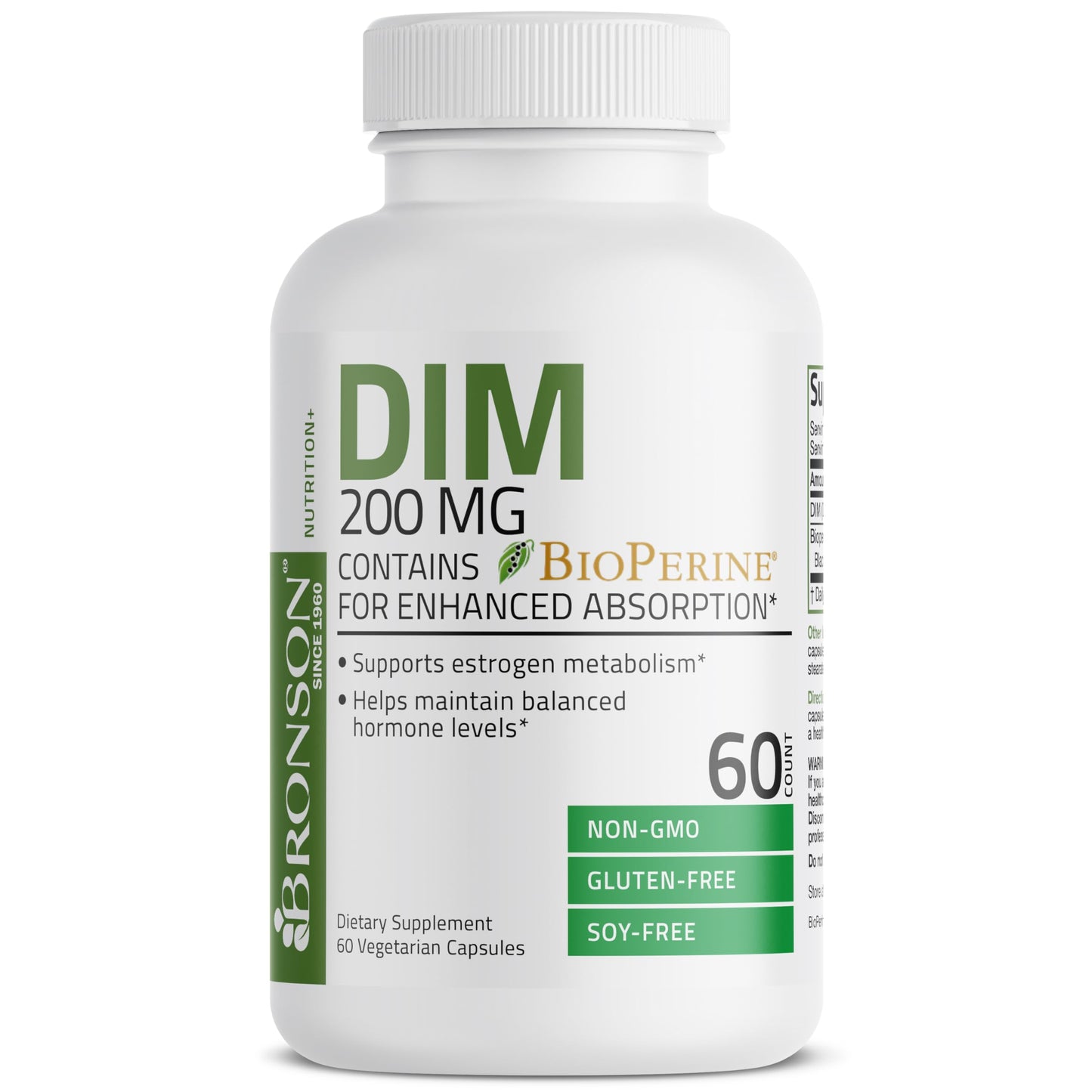 Bronson DIM 200 MG with BioPerine – Estrogen Metabolism & Hormone Balance | 60 Vegetarian Capsules