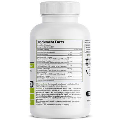 Bronson Liver Detox Advanced Detox & Cleansing Formula | Milk Thistle, Dandelion Root, Turmeric, Artichoke Leaf, 360 Vegetarian Capsules