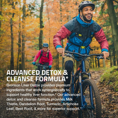 Bronson Liver Detox Advanced Detox & Cleansing Formula | Milk Thistle, Dandelion Root, Turmeric, Artichoke Leaf, 360 Vegetarian Capsules