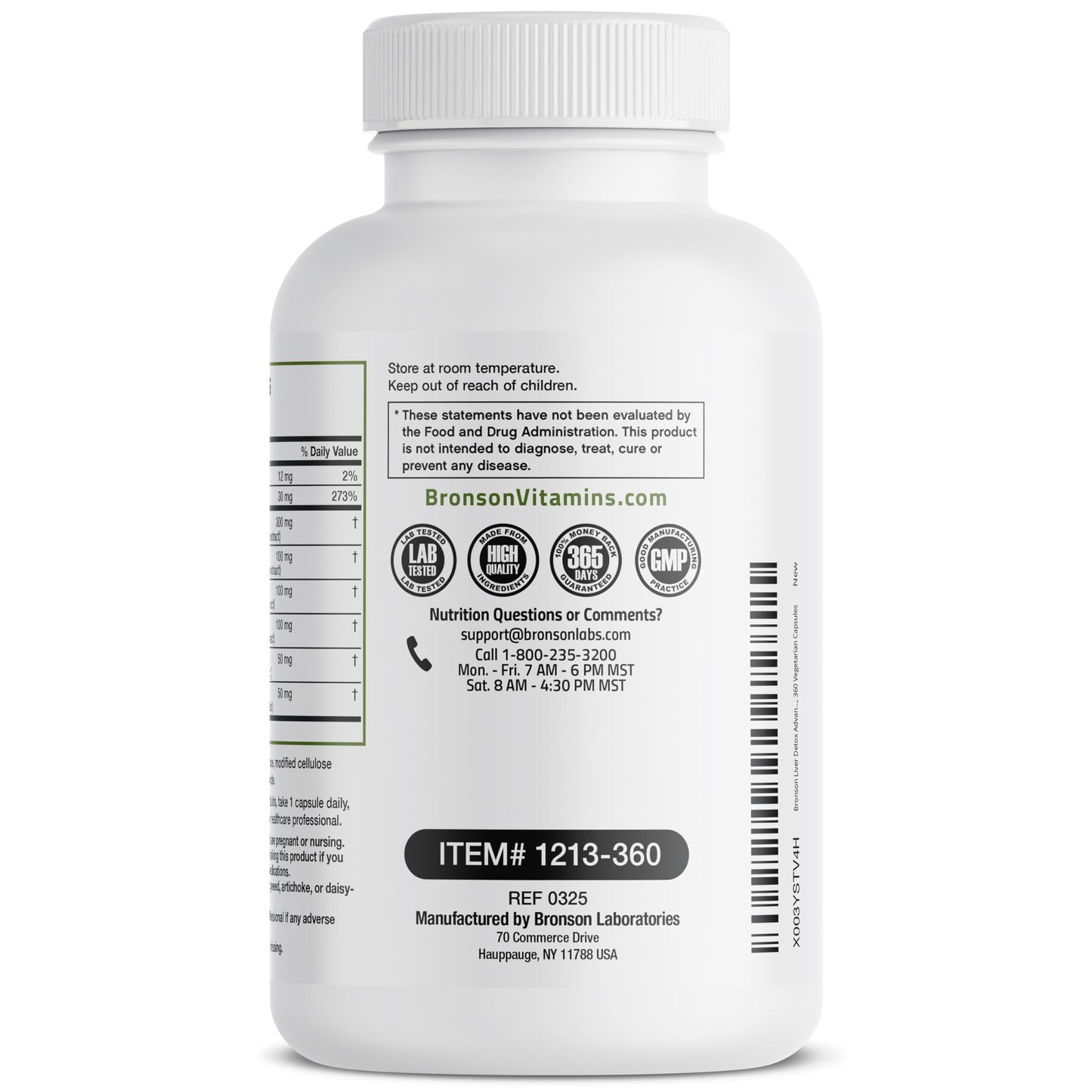 Bronson Liver Detox Advanced Detox & Cleansing Formula | Milk Thistle, Dandelion Root, Turmeric, Artichoke Leaf, 360 Vegetarian Capsules