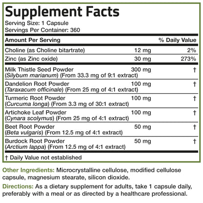 Bronson Liver Detox Advanced Detox & Cleansing Formula | Milk Thistle, Dandelion Root, Turmeric, Artichoke Leaf, 360 Vegetarian Capsules