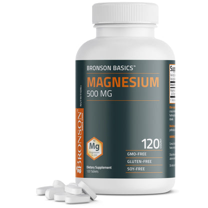 Bronson Magnesium 500 MG – Supports Bone, Muscle & Nervous System (120 Veg Tablets)