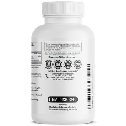 Bronson Magnesium Glycinate 200 mg – Chelated for High Absorption, Non-GMO, 240 Vegetarian Capsules