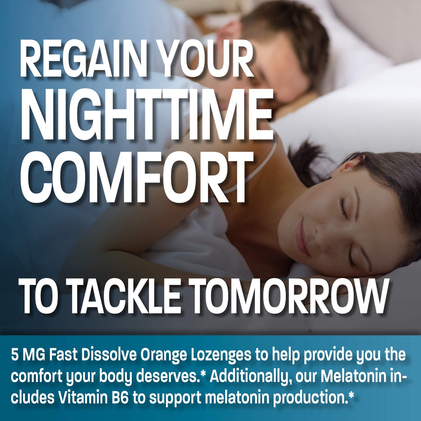Bronson Melatonin 5mg Fast Dissolve Orange Lozenges with Vitamin B6 - 360 Vegetarian Chewables