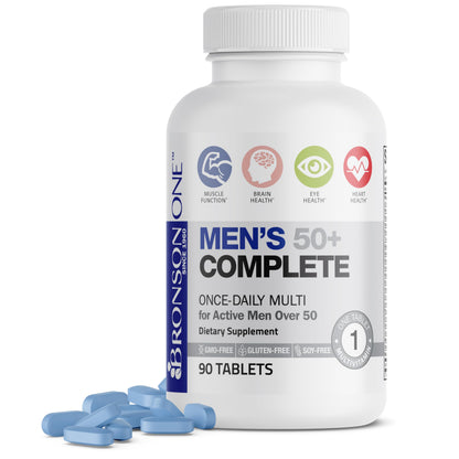 Bronson ONE Daily Men's 50+ Complete Multivitamin & Multimineral – 90 Tablets