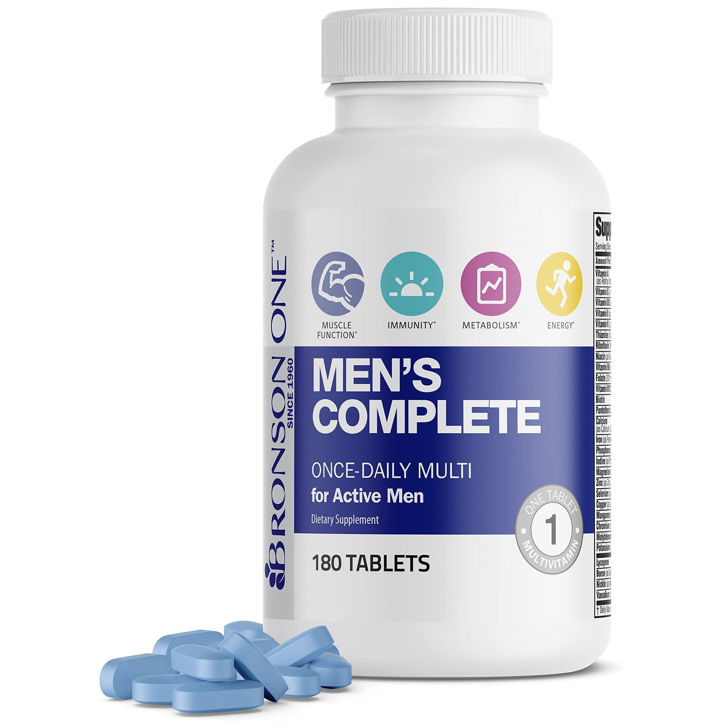 Bronson ONE Daily Men’s Complete Multivitamin – 180 Tablets | Active Men
