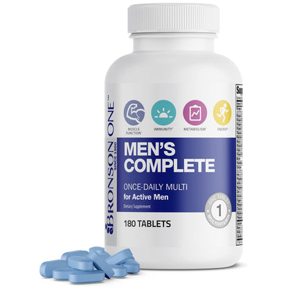 Bronson ONE Daily Men’s Complete Multivitamin – 180 Tablets | Active Men