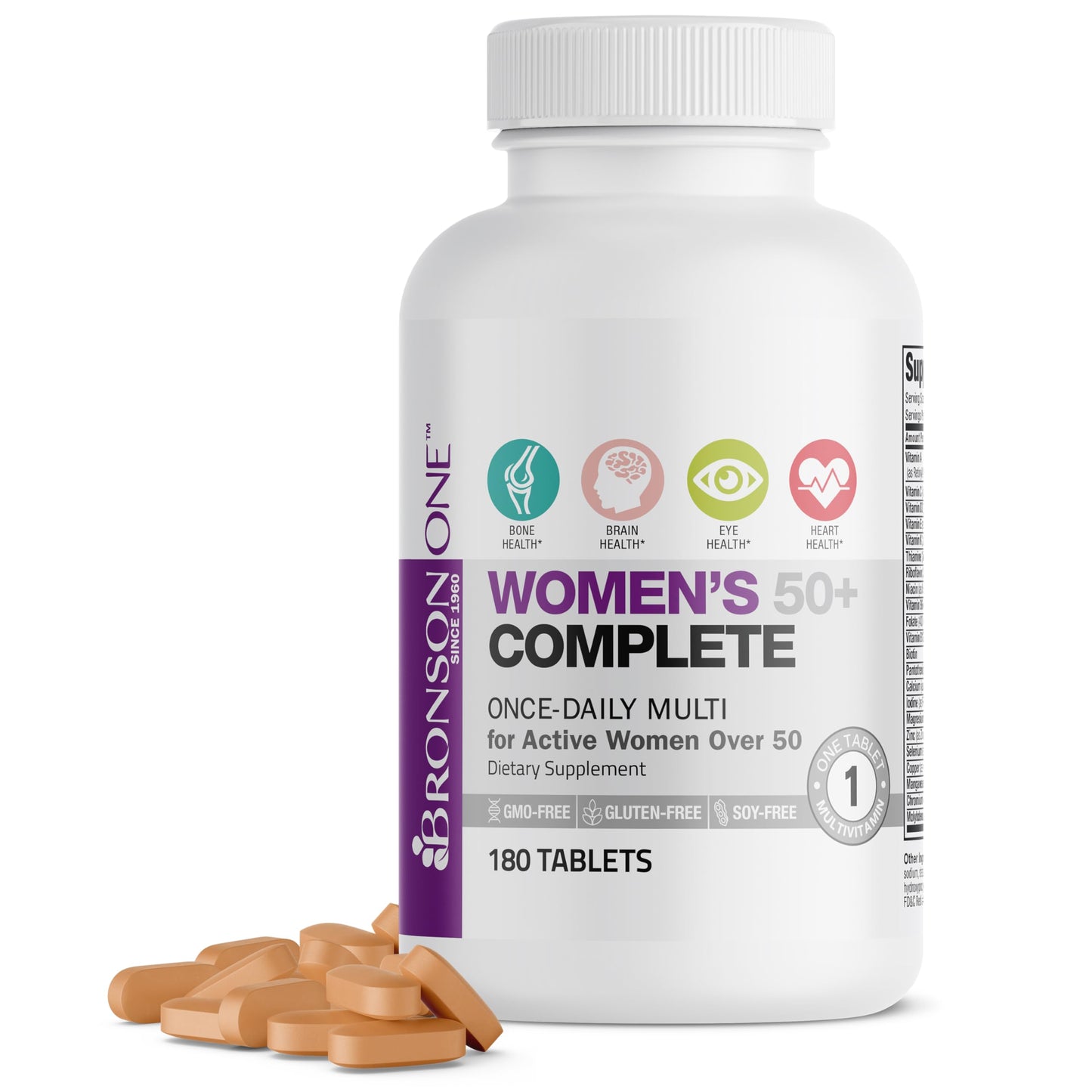 Bronson ONE Daily Women’s 50+ Complete Multivitamin & Multimineral – 180 Tablets