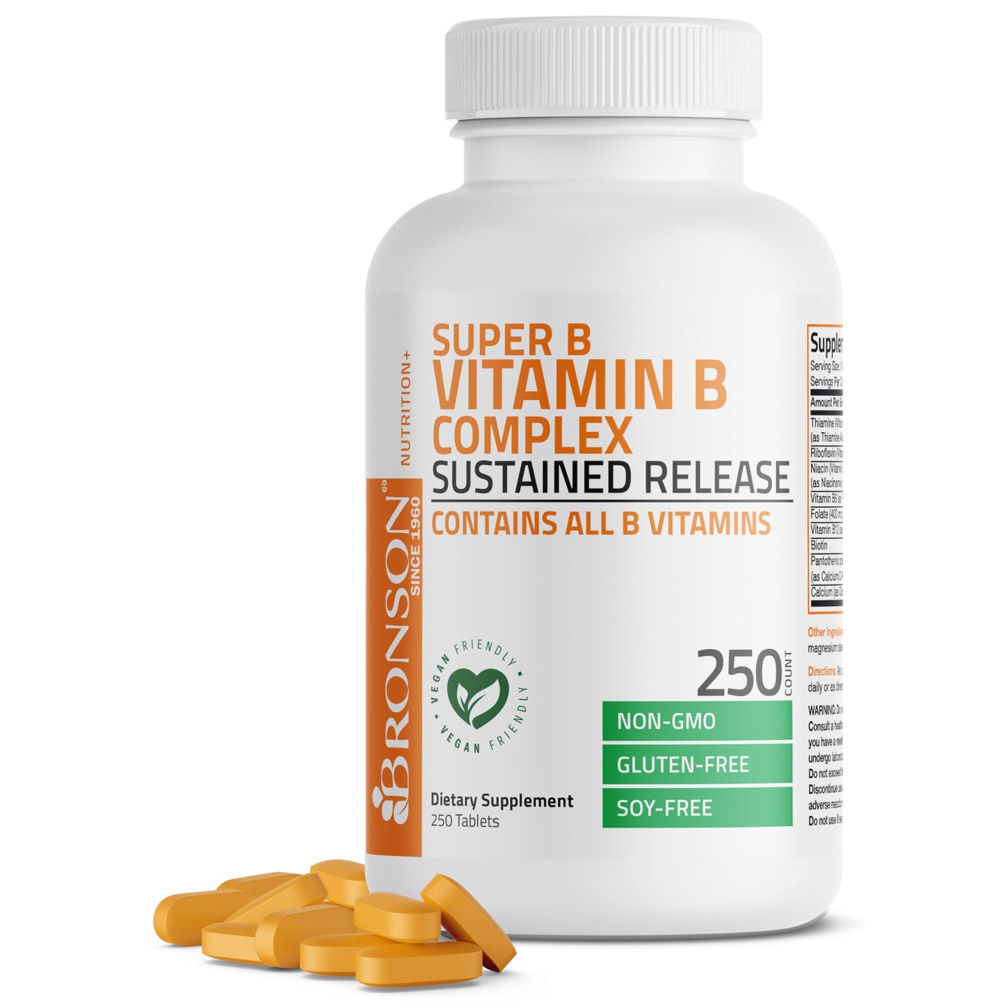 Bronson Super B Vitamin B Complex Sustained Release – 250 Tablets