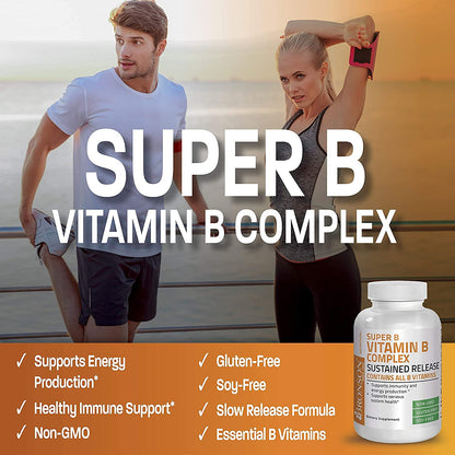 Bronson Super B Vitamin B Complex Sustained Release – 250 Tablets