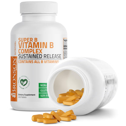 Bronson Super B Vitamin B Complex Sustained Release – 250 Tablets