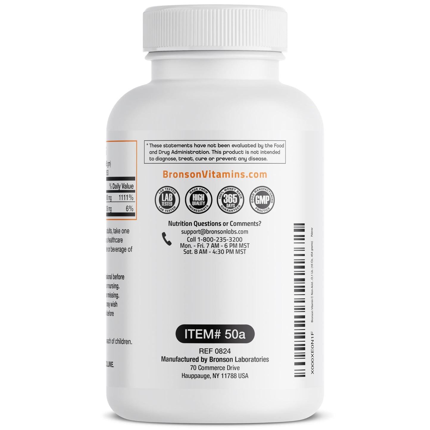 Bronson Non Acidic Vitamin C Powder Sodium Ascorbate – Non-GMO, 1 lb (454 g)