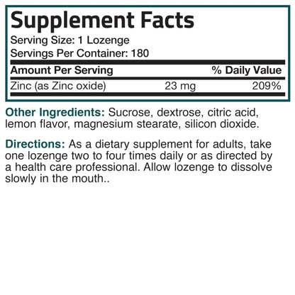 Bronson Zinc Lozenges Lemon Flavor - Immune Support & Antioxidant (180 Chewable Tablets)