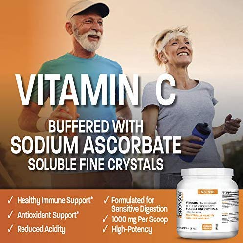 Bronson Buffered Vitamin C Powder – Immune Support, Antioxidant, 1 kg (2.2 lbs)