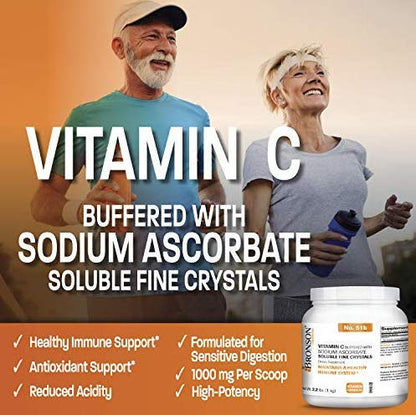 Bronson Buffered Vitamin C Powder – Immune Support, Antioxidant, 1 kg (2.2 lbs)