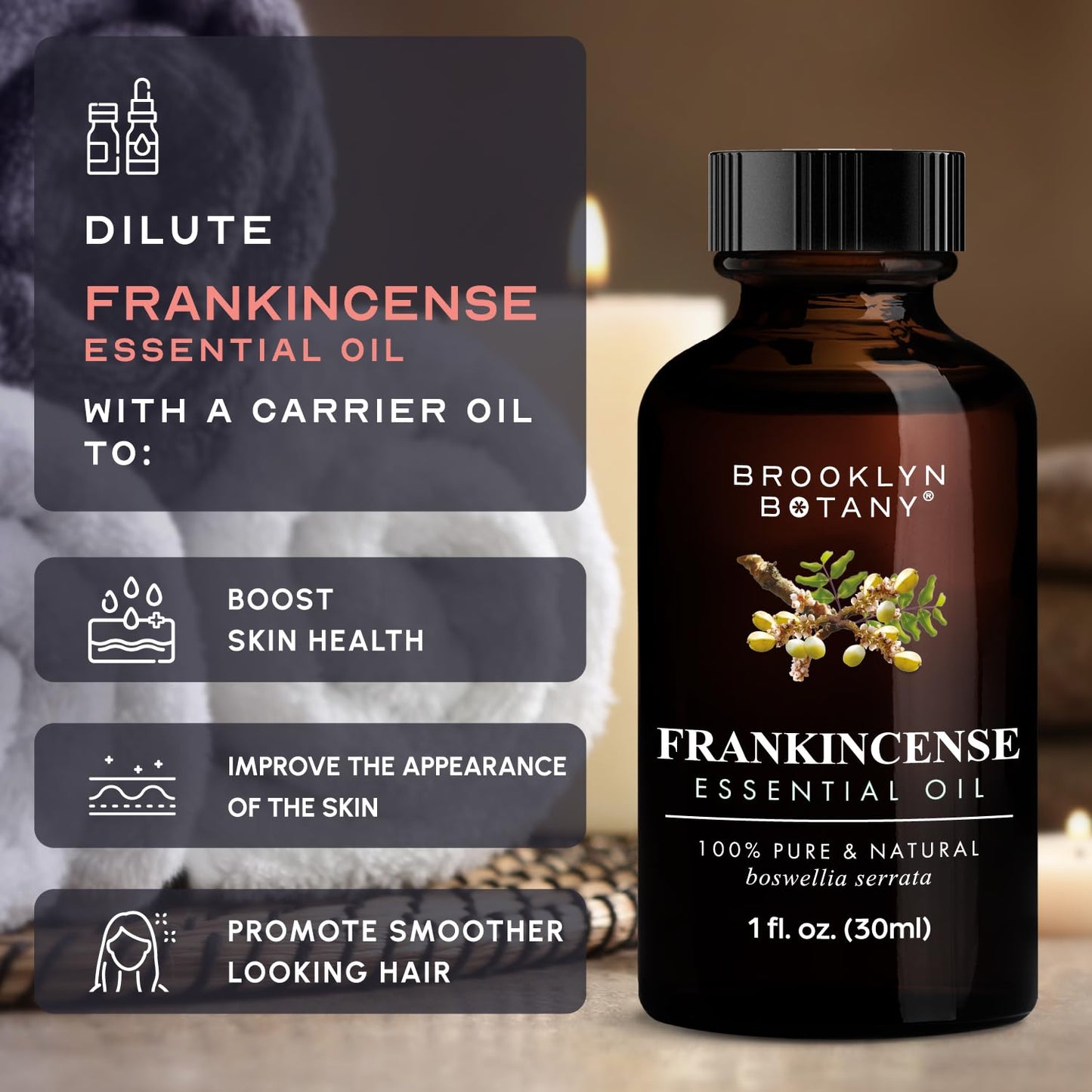 Brooklyn Botany Frankincense Essential Oil – 100% Pure & Natural, Premium Grade, 1 oz