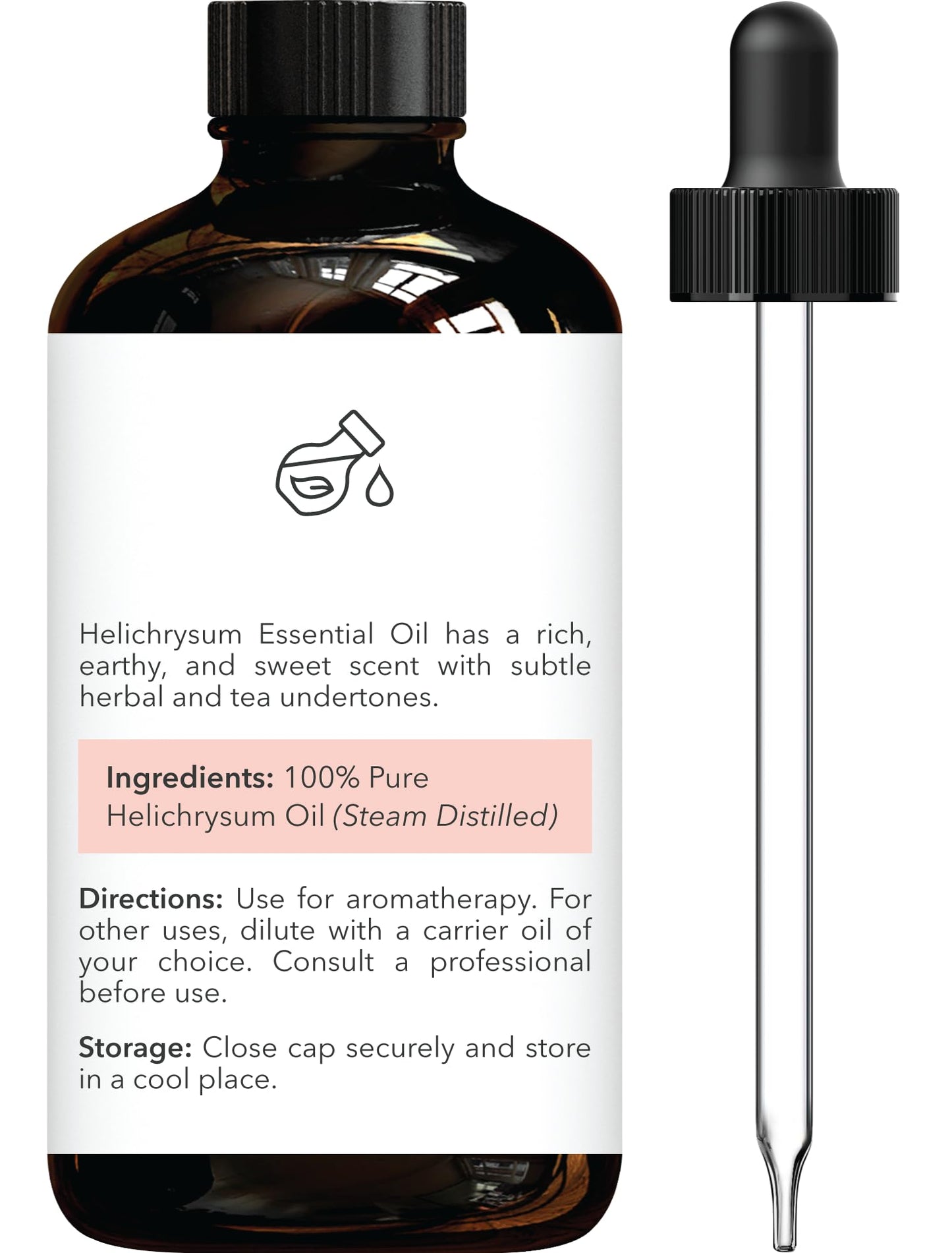 Brooklyn Botany Helichrysum Essential Oil - 100% Pure & Natural, Premium Grade - 1 Fl Oz with Dropper