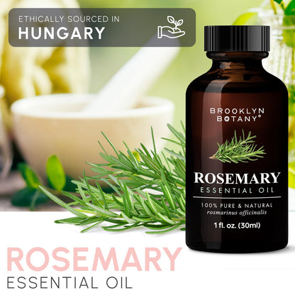 Brooklyn Botany Rosemary Essential Oil - 100% Pure, Premium Grade, 1 Fl Oz
