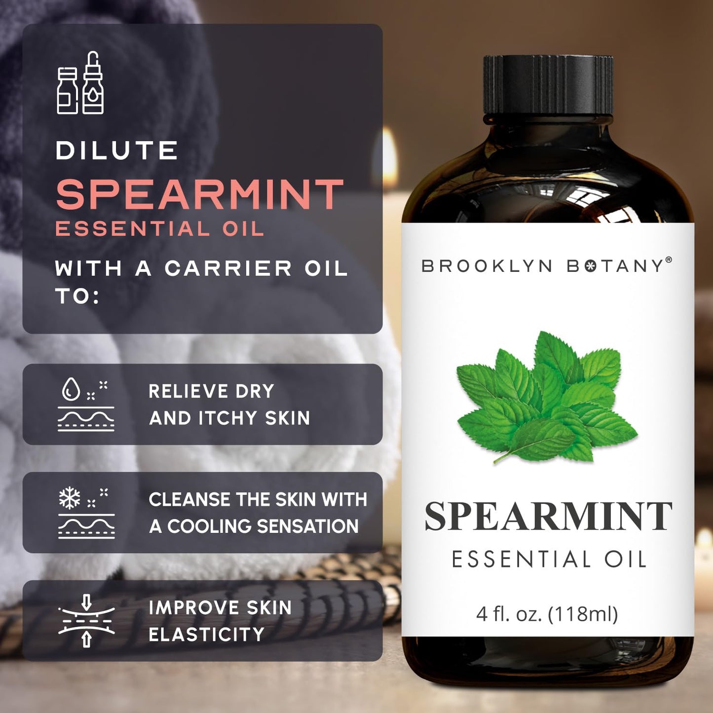 Brooklyn Botany Spearmint Essential Oil - 4 oz | 100% Pure & Natural