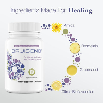 BruiseMD Arnica 1000mg & Bromelain 500mg – 7-Day Bruise & Swelling Capsules