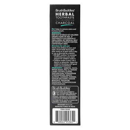 Brush Buddies Charcoal Toothpaste 6 Pack – Activated Charcoal Whitening
