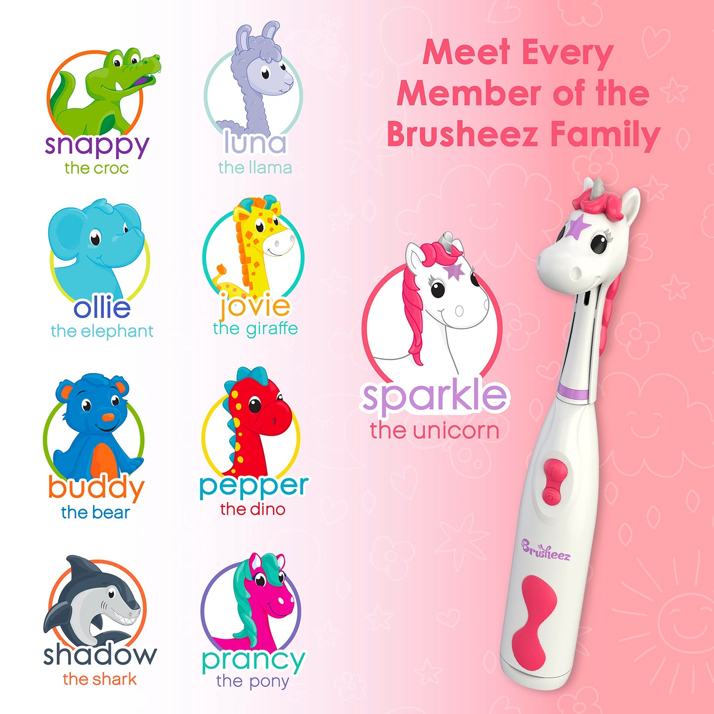 Brusheez Kids’ Electric Toothbrush Set – Safe for Ages 3+ | 2-Min Timer & 2 Brush Heads