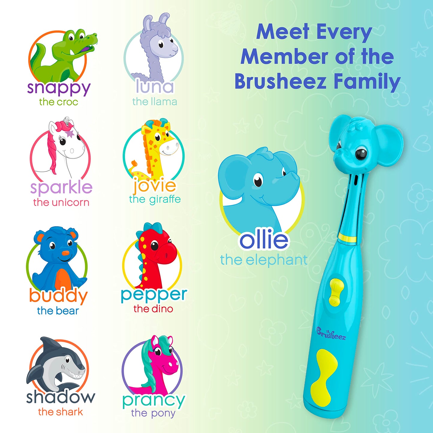 Brusheez Kids’ Electric Toothbrush Set for Ages 3+ – Ollie The Elephant