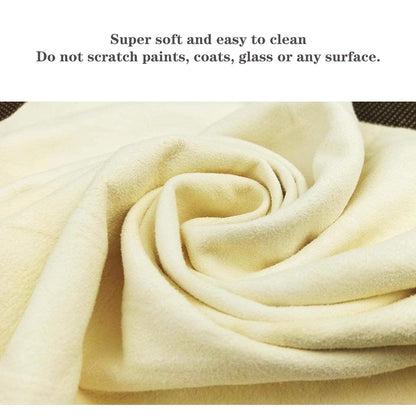 BSHELL Chamois Cloth 7x6 in (Pack of 5) - Natural Leather Cleaning Cloths for Glasses, Jewelry, Cameras