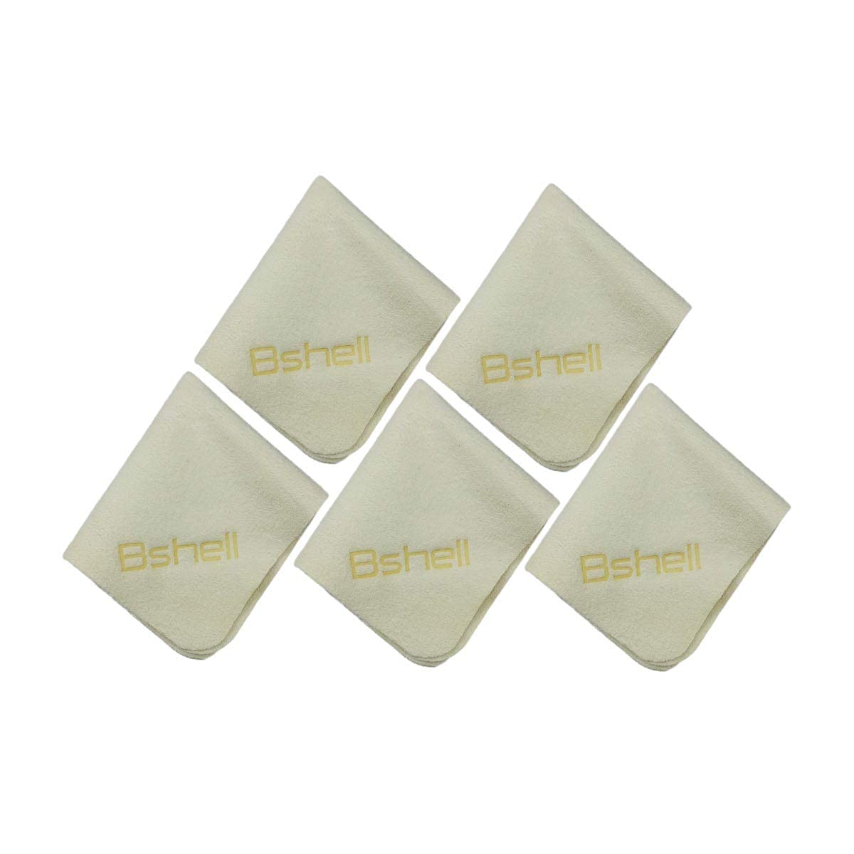 BSHELL Chamois Cloth 7x6 in (Pack of 5) - Natural Leather Cleaning Cloths for Glasses, Jewelry, Cameras