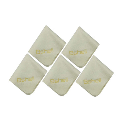 BSHELL Chamois Cloth 7x6 in (Pack of 5) - Natural Leather Cleaning Cloths for Glasses, Jewelry, Cameras