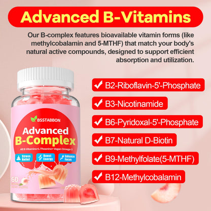 BSSTABBON Organic Methylated B Gummies – Energy Support (120 ct)