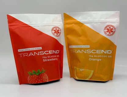 BSVI Transcend 15g Glucose Gel – Orange & Strawberry Assortment (40) | On-The-Go Fuel