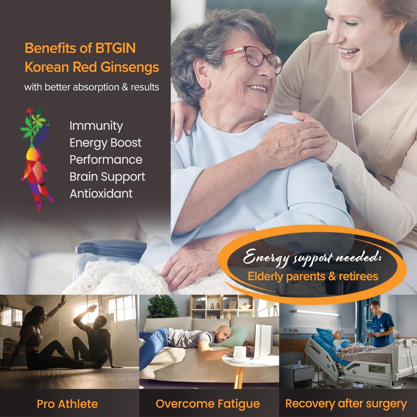 BTGIN Korean Red Ginseng Extract 3000mg – Immune Support & Focus