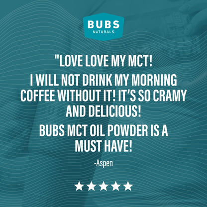 BUBS Naturals MCT Oil Powder Packets | Keto, Vegan & Paleo Friendly | 14 Travel Packets