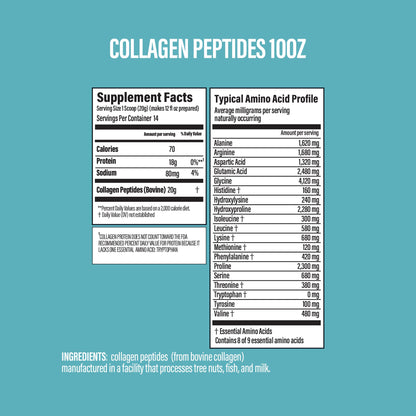 BUBS Naturals Unflavored Collagen Peptides – Grass-Fed, 10oz, 14 Servings | Joints & Skin