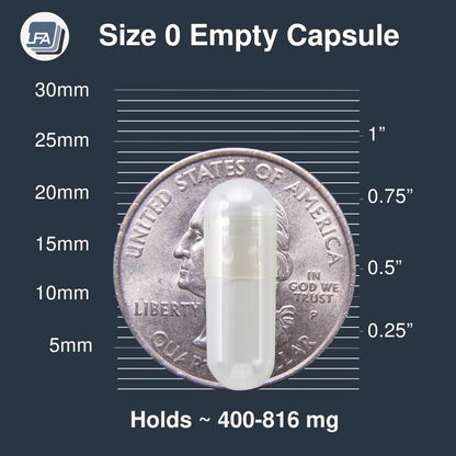 Empty Capsules Size 0 – Bulk Gelatin Capsules (0-5000 Count) Halal Beef Gel Caps for Capsule Filling Machines