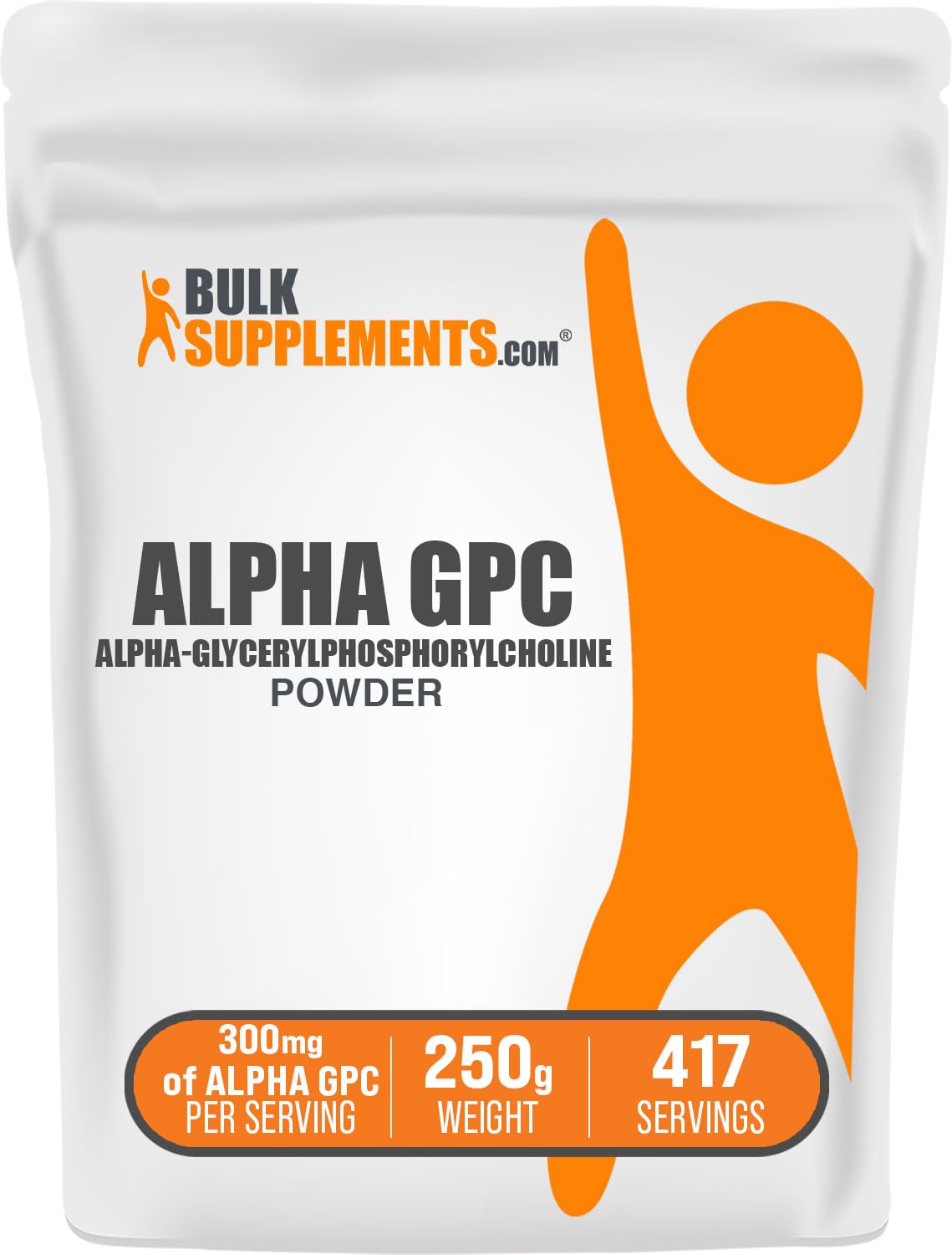 BulkSupplements Alpha GPC Powder - Choline Supplement, 600 mg per Serving, Unflavored & Gluten Free, 250 g (8.8 oz)
