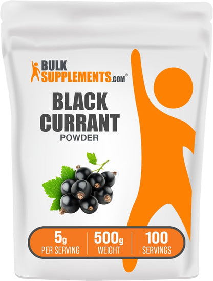 BulkSupplements Blackcurrant Powder – Gluten Free, Air Dried, 500g (1.1 lbs), 5g Serving