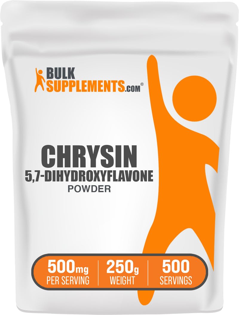 BulkSupplements Chrysin Powder 5,7-Dihydroxyflavone - Gluten Free, 500mg per Serving, 250g