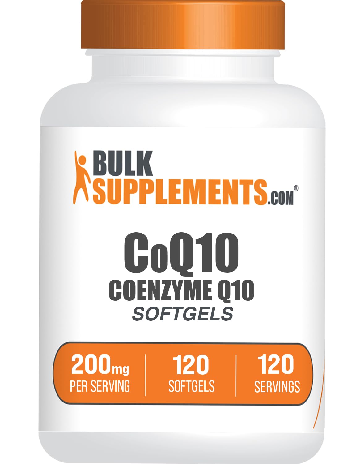 BulkSupplements CoQ10 200mg Softgels – Heart Health, Gluten Free, 120 Count