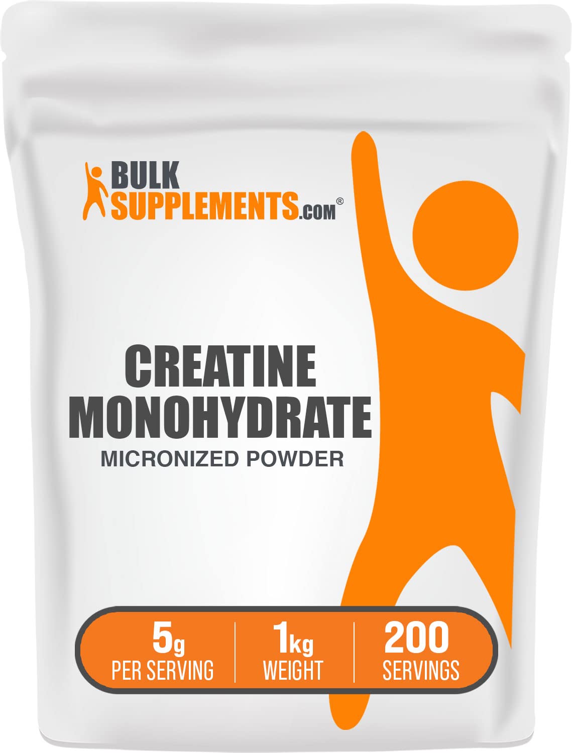 BulkSupplements Creatine Monohydrate Powder – Micronized, Unflavored, 5g per Serving, 1kg